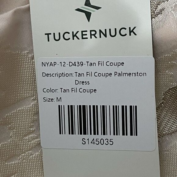 TUCKERNUCK Tan Fil Coupe Palmerston Dress Medium NEW Garden Floral Formal - Picture 9 of 14